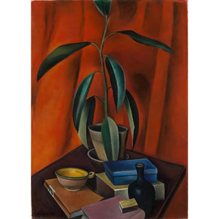 Alexander Kanoldt - Still life with rubber tree.webp