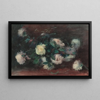 Alexander Theobald Van Laer - Still Life with White Roses.webp