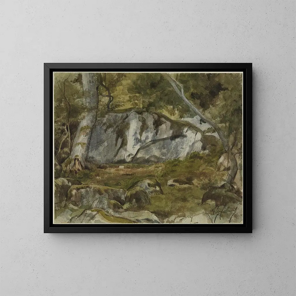Metsä kivien kanssa - Alexandre Cabanel — kehystetty taideteos seinällä