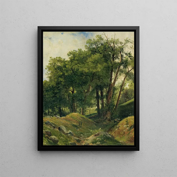 Groupe de châtaigniers - Alexandre Calame — kehystetty taideteos seinällä