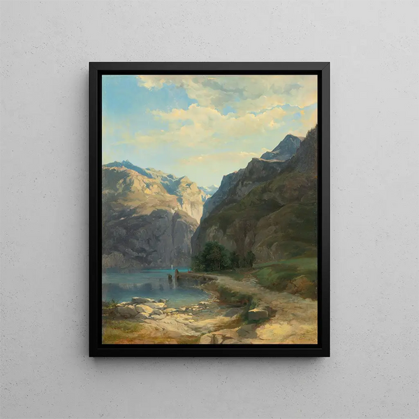 Laxenstrasse - Alexandre Calame — kehystetty taideteos seinällä