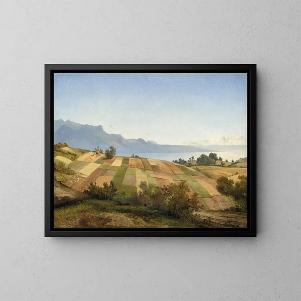 Sveitsin maisemasta - Alexandre Calame — kehystetty taideteos seinällä