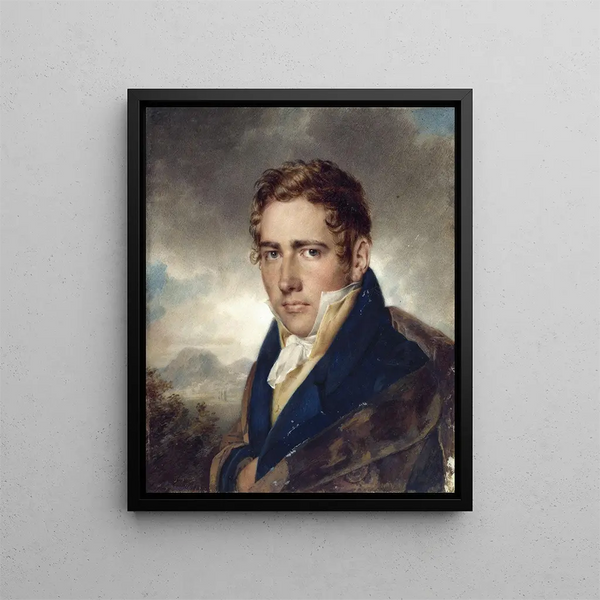 Arkkitehti Auguste Constantin 1790-1842:n oletettu muotokuva - Alexandre-Évariste Fragonard — kehystetty taideteos seinällä