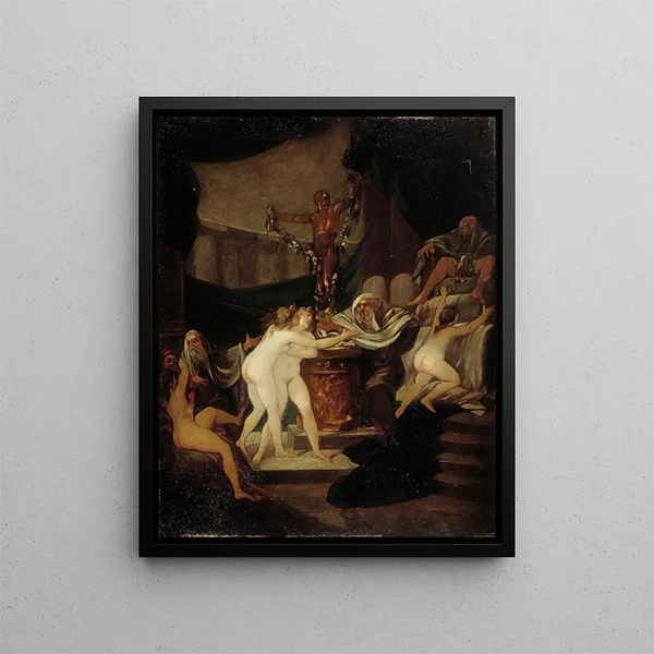 La Fête de Bacchus - Alexandre-Évariste Fragonard — kehystetty taideteos seinällä