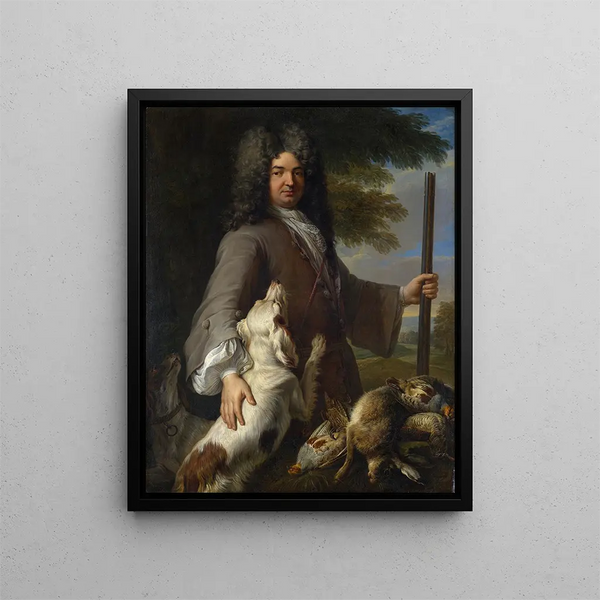 Portrait d'un chasseur - Alexandre François Desportes — kehystetty taideteos seinällä