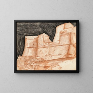 La maison à Port-Cros - Alexandre Iacovleff — kehystetty taideteos seinällä