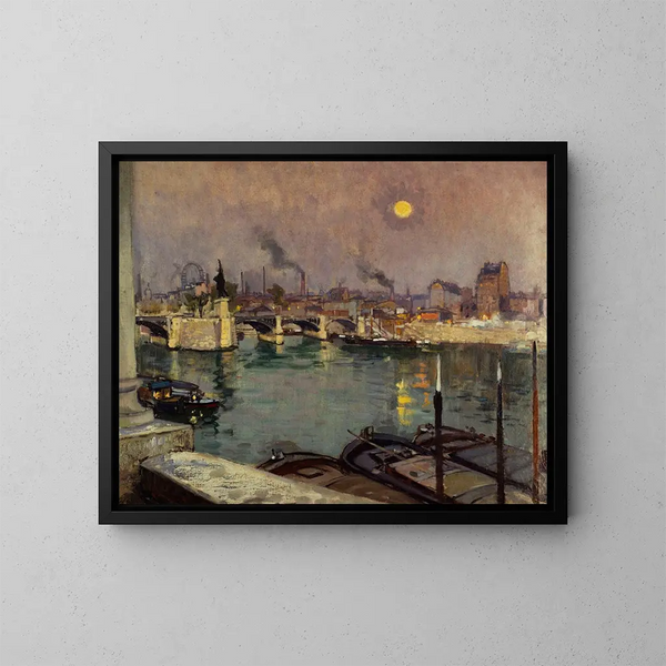 Le Pont de Grenelle vu de la maison de l'artiste, quai Louis-Blériot, actuels 15e et 16e arrondissements - Alexandre Nozal — kehystetty taideteos seinällä