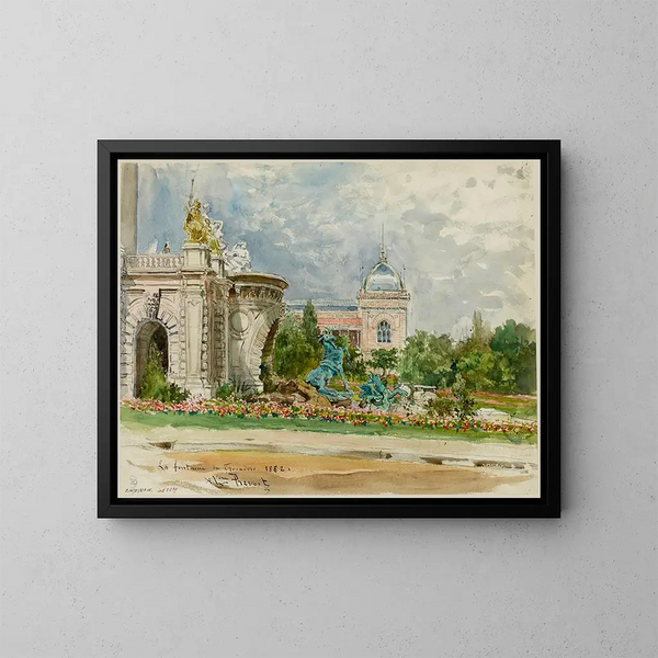 Fontaine du Trocadéro - Alexandre Prévost — kehystetty taideteos seinällä
