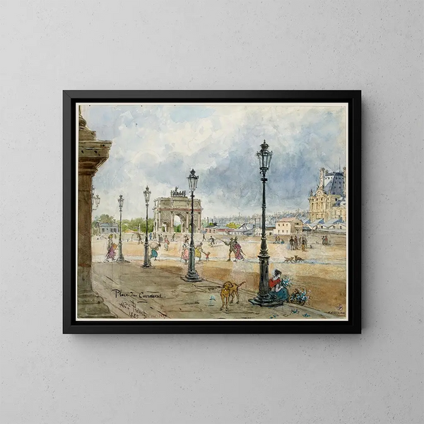 Place du Carrousel - Alexandre Prévost — kehystetty taideteos seinällä
