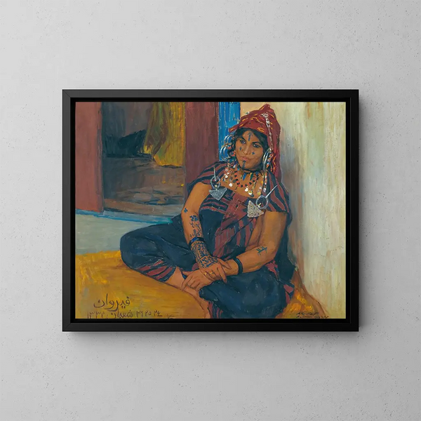 Moubarak à Kairouan - Alexandre Roubtzoff — kehystetty taideteos seinällä