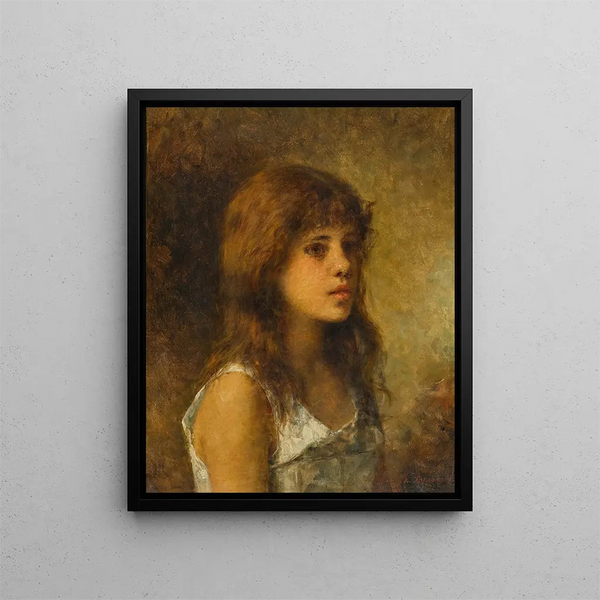 Portrait d'une fille - Alexei Harlamoff — kehystetty taideteos seinällä