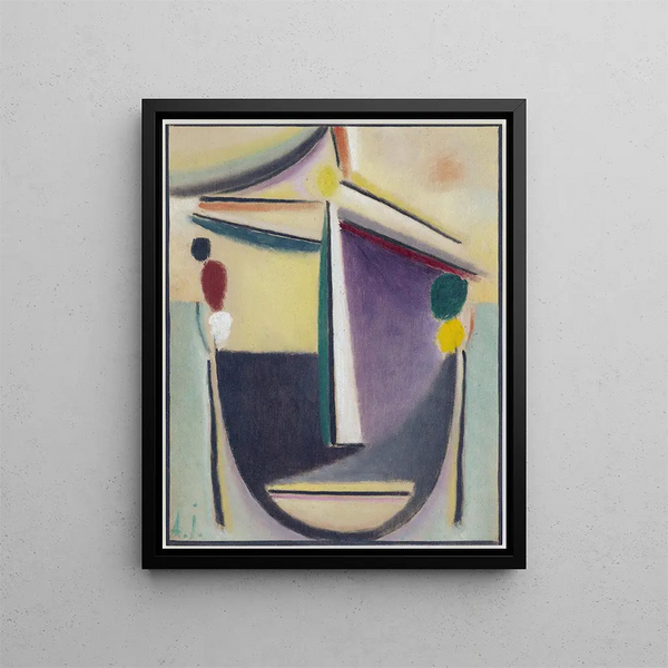 Tête abstrakteja Noir Jaune Violet - Alexej von Jawlensky — kehystetty taideteos seinällä
