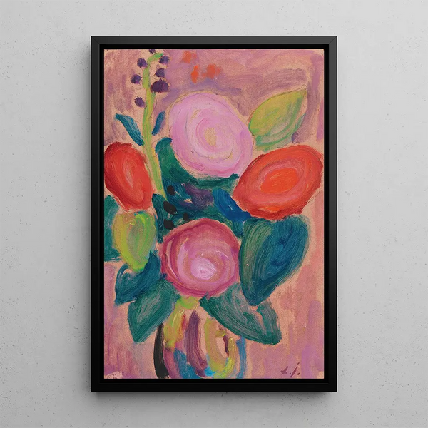 Kukka-asetelma maljakossa - Alexej von Jawlensky — kehystetty taideteos seinällä