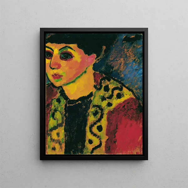 Dame sur fond bleu - Alexej von Jawlensky — kehystetty taideteos seinällä