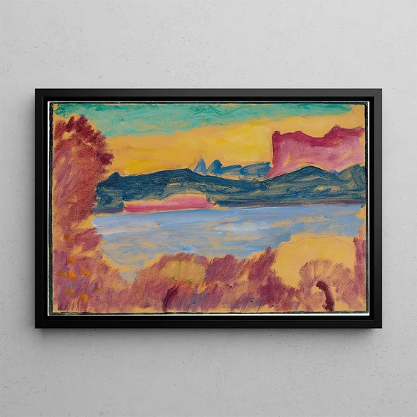 Landskapmaalaus Lac Léman - Alexej von Jawlensky — kehystetty taideteos seinällä