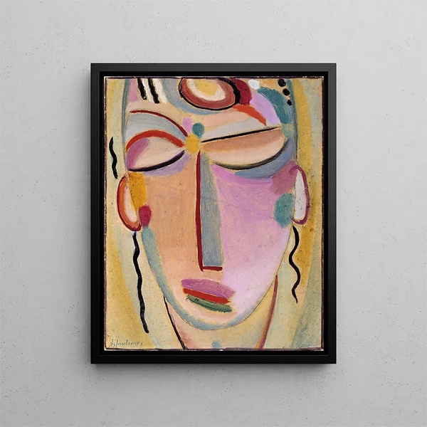 Meditaatio mystisen pään - Alexej von Jawlensky — kehystetty taideteos seinällä