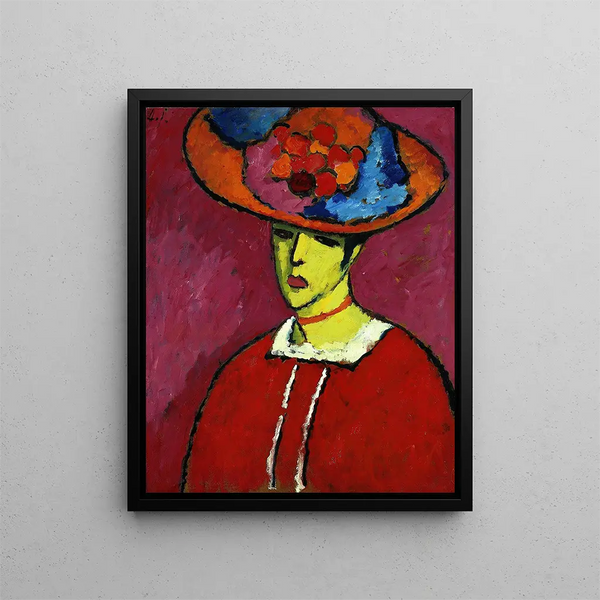 Schokko maalaus leveälierinen hatun kanssa - Alexej von Jawlensky — kehystetty taideteos seinällä