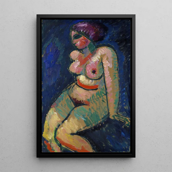 Maalauksen jäljennös Nuinenainen istuva maalaus - Alexej von Jawlensky