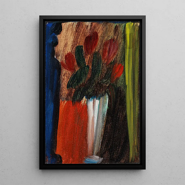 Maalauksen jäljennös Luonnonkuva kukista valkoisessa maljassa - Alexej von Jawlensky