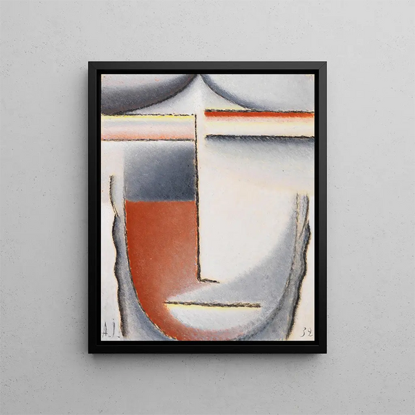 Tête abstraite d'ambiance hivernale - Alexej von Jawlensky — kehystetty taideteos seinällä