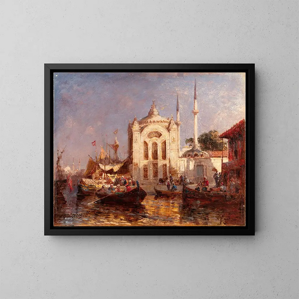 La mosquée de Dolmabahçe à Constantinople - Alexey Petrovich Bogolyubov — kehystetty taideteos seinällä