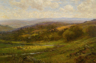 Alfred Augustus Glendening - Landscape With Cattle And Haystacks.webp