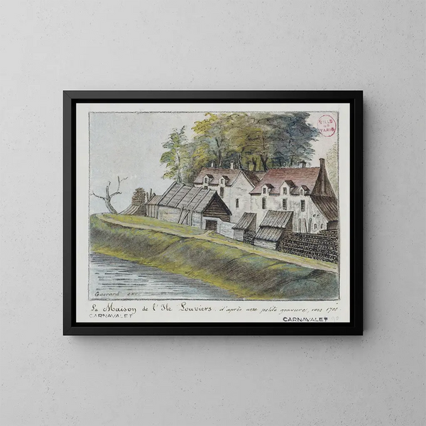 La maison de l'île Louviers - Alfred Bonnardot — kehystetty taideteos seinällä