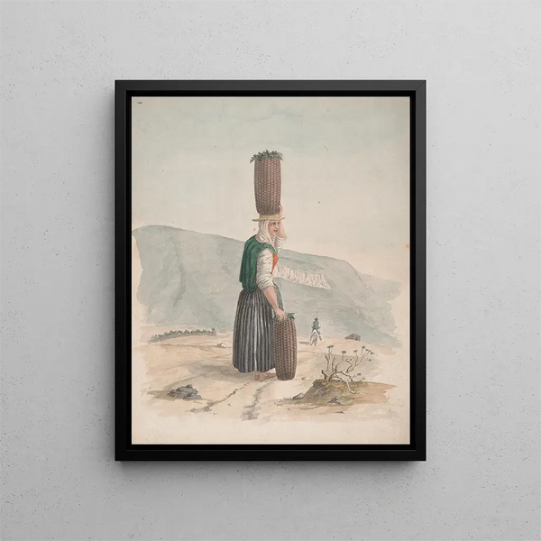 Vendeur de charbon de bois à Tenerife - Alfred Diston — kehystetty taideteos seinällä