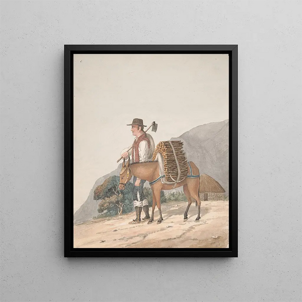 Vendeur de bois de chauffage à Tenerife - Alfred Diston — kehystetty taideteos seinällä
