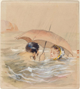 Alfred Grvin - Male and Female Bathers with Umbrella.webp