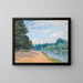 La Tamise avec l'église de Hampton - Alfred Sisley — kehystetty taideteos seinällä
