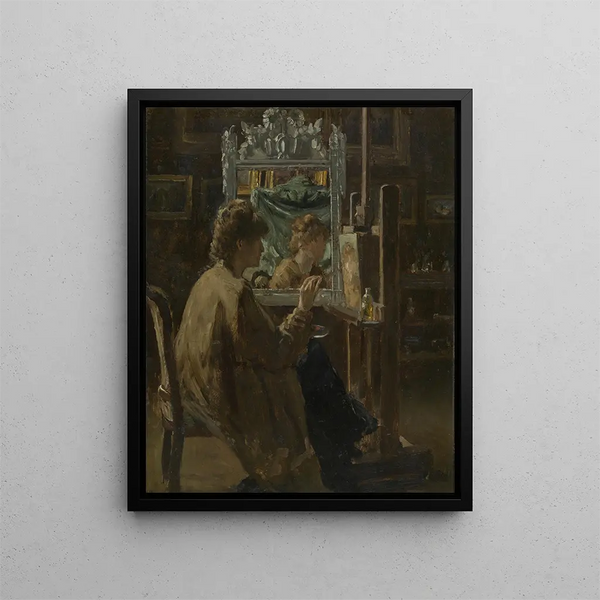 Taiteilija ateljeessaan - Alfred Stevens — kehystetty taideteos seinällä