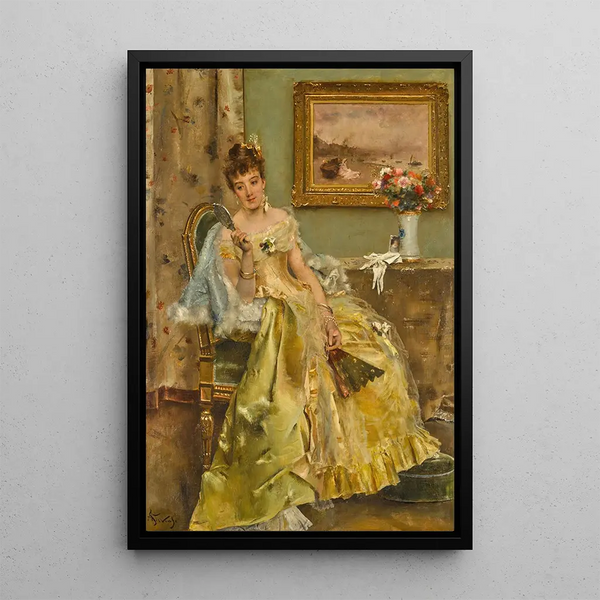 Coquetterie - Alfred Stevens — kehystetty taideteos seinällä