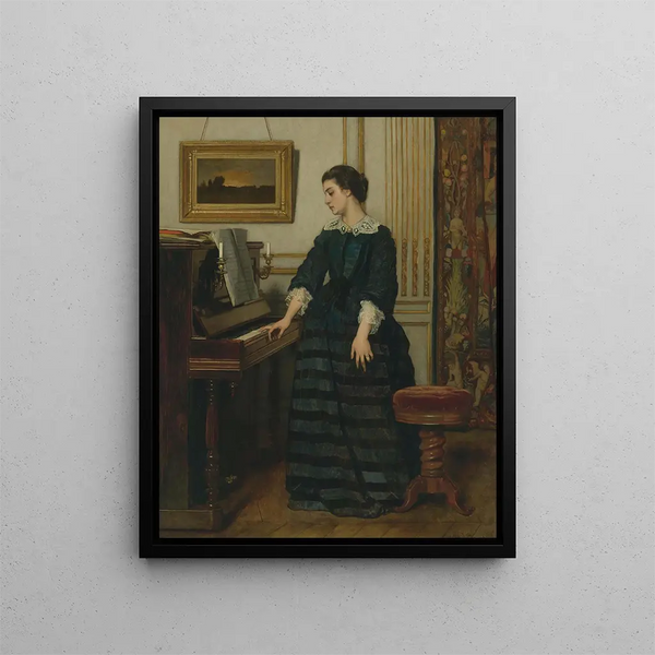 L'absence - Alfred Stevens — kehystetty taideteos seinällä