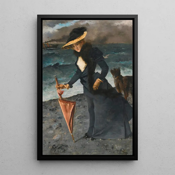 Maalauksen jäljennös Tuulenpuuska - Alfred Stevens