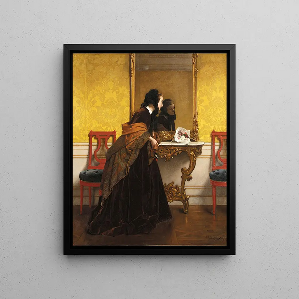 Le bouquet - Alfred Stevens — kehystetty taideteos seinällä
