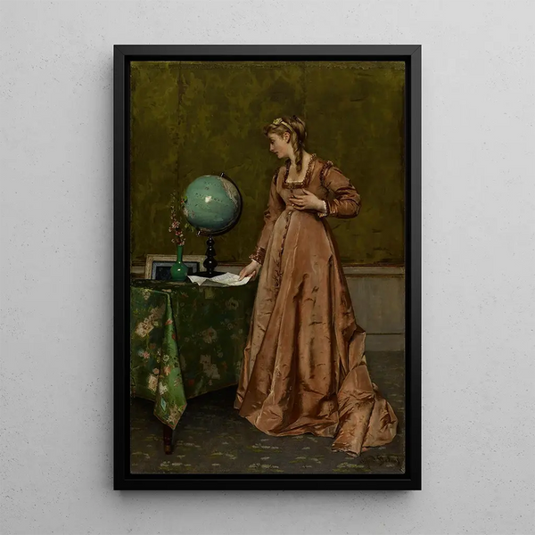 Maalauksen jäljennös Uutisia kaukaa - Alfred Stevens