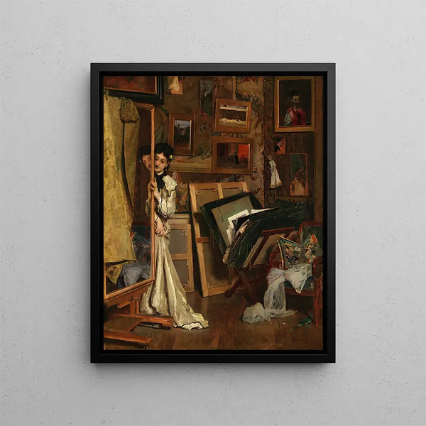 Le Psyché Mon Studio - Alfred Stevens — kehystetty taideteos seinällä