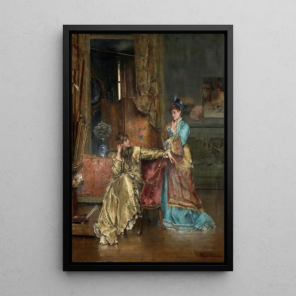 La Visite - Alfred Stevens — kehystetty taideteos seinällä