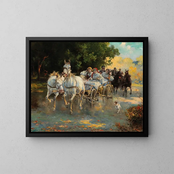 Le mariage paysan - Alfred von Wierusz-Kowalski — kehystetty taideteos seinällä
