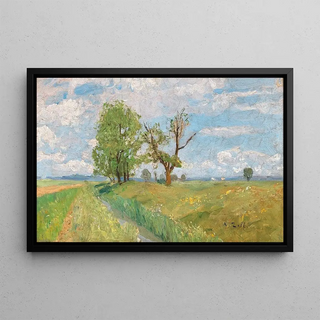 Alfred Zoff - A Springtime Landscape with Creek.webp