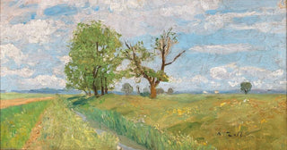 Alfred Zoff - A Springtime Landscape with Creek.webp