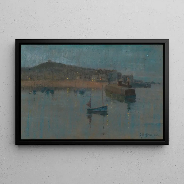 Alice Hogarth Nicholson - A harbour view at dusk.webp