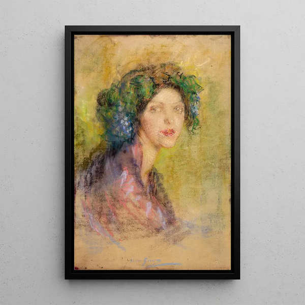 Maalauksen jäljennös Bacchante surullinen - Alice Pike Barney