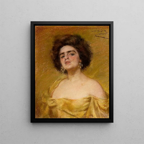 Laura en jaune - Alice Pike Barney — kehystetty taideteos seinällä