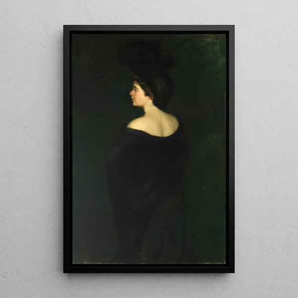 Laura-maalaus mustassa - Alice Pike Barney — kehystetty taideteos seinällä