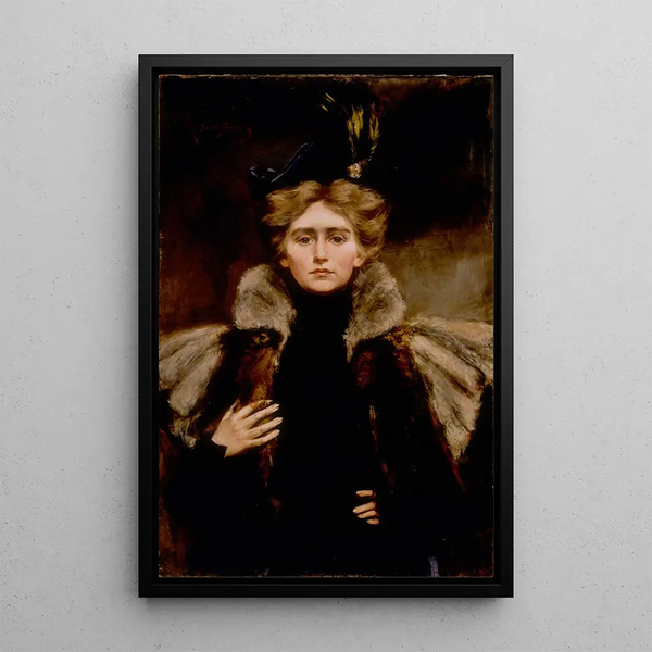 Natalie-maalaus turkistakilla - Alice Pike Barney — kehystetty taideteos seinällä