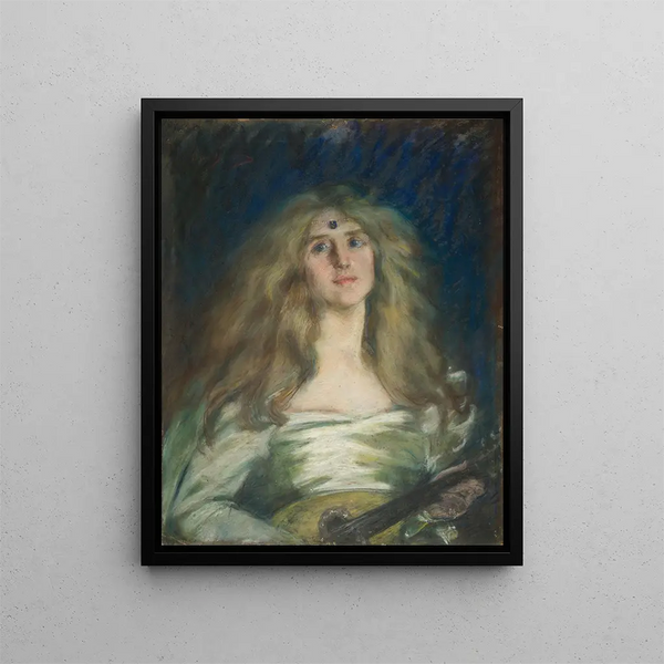 Natalie à la mandoline - Alice Pike Barney — kehystetty taideteos seinällä