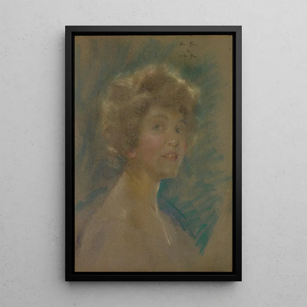 Itsekuvaus vaaleissa sävyissä - Alice Pike Barney — kehystetty taideteos seinällä