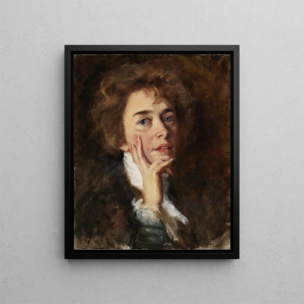 Autoportrait avec jabot - Alice Pike Barney — kehystetty taideteos seinällä